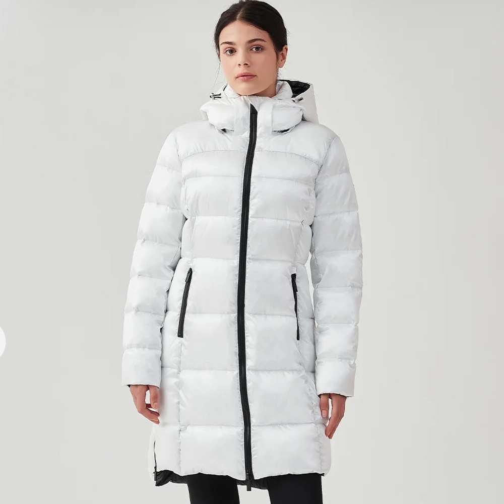 Creenstone Liteline Long Down Puffer Hooded Jacket 34/6